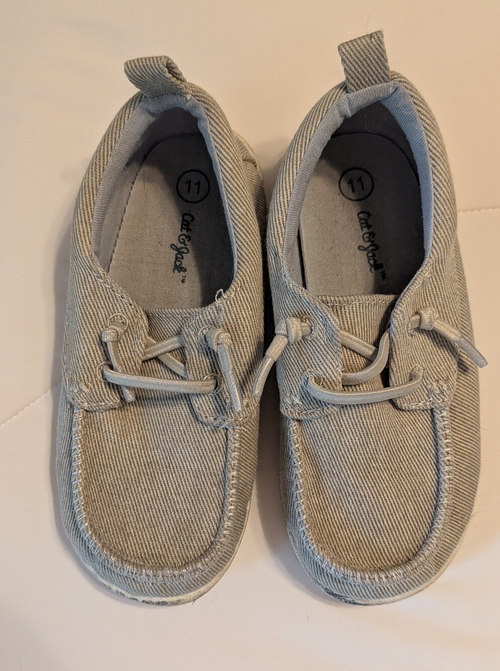Cat & Jack Kids Canvas Slip-On Moccasins — Light Gray